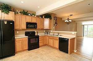 Kitchen & Dining/Living Room with new Hardwood!