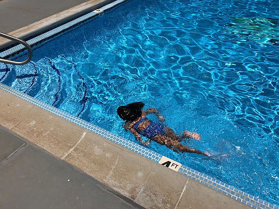 Cool off in the pool right out front of your doorsteps.