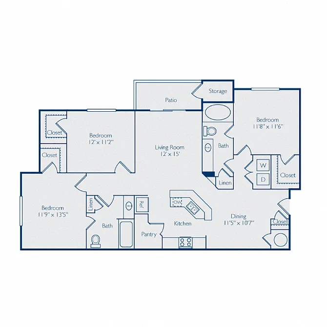 Floor plan Three Bedroom