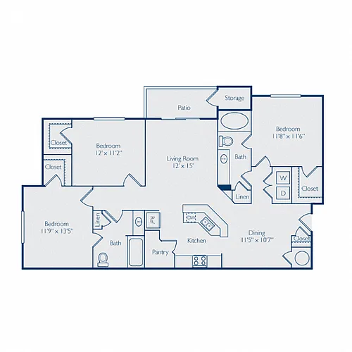 Floor plan Three Bedroom