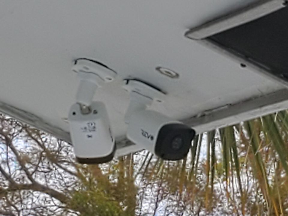 Complete camera coverage of every side of the building.