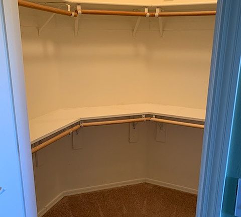 Walk-in closet in master bedroom