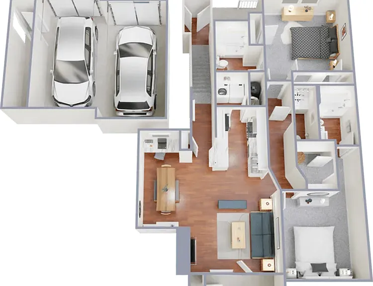Two bedroom, two and a half bath, 1,327 square foot apartment home Two bedroom, two and a half bath, 1,327 square foot apartment home