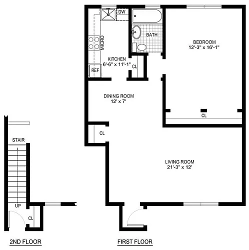 Floor plan 1 Bedroom/1 Bath - Private Ent