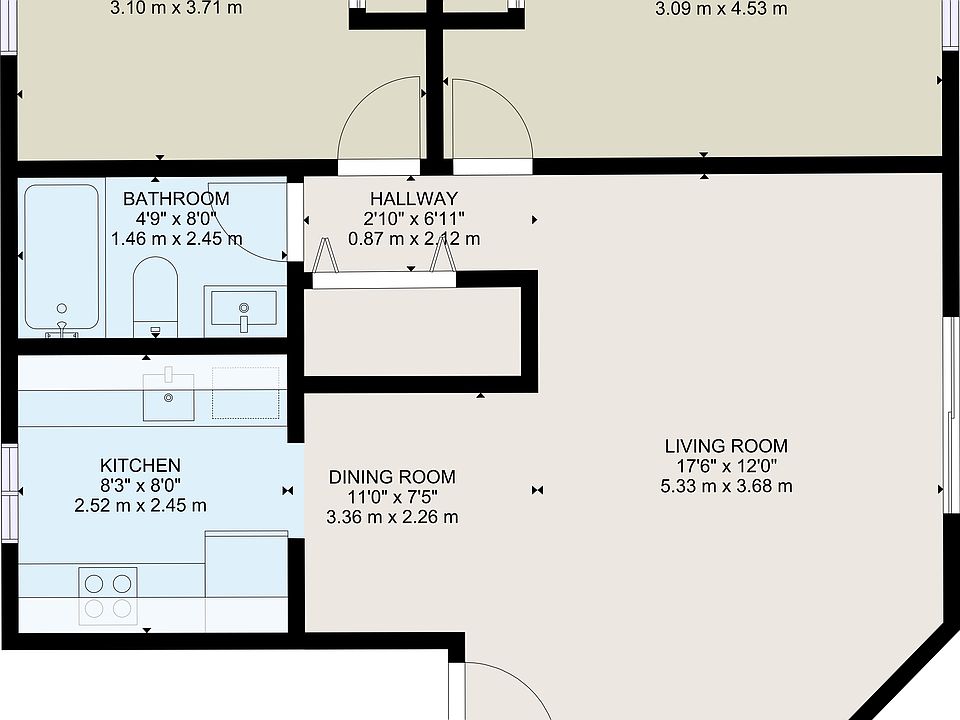 2 Bedroom Small Layout
