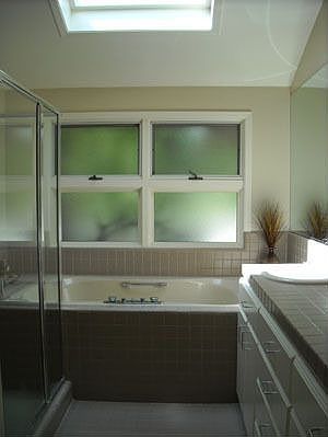 Master Bath: Jacuzzi Tub for Two, Double Sink, Skylight