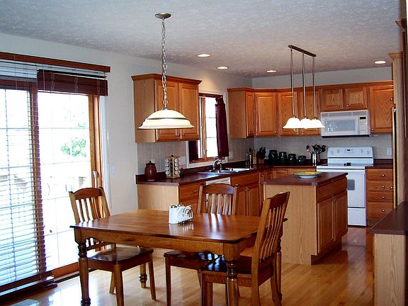 Large kitchen with attached Deck