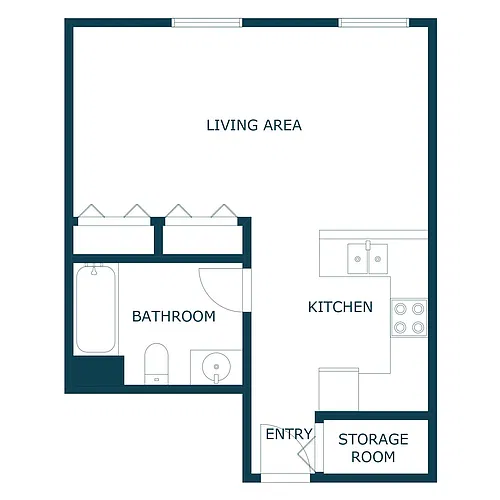 Floor plan Efficiency 01B