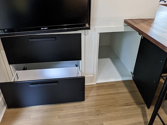 Built-in storage throughout!