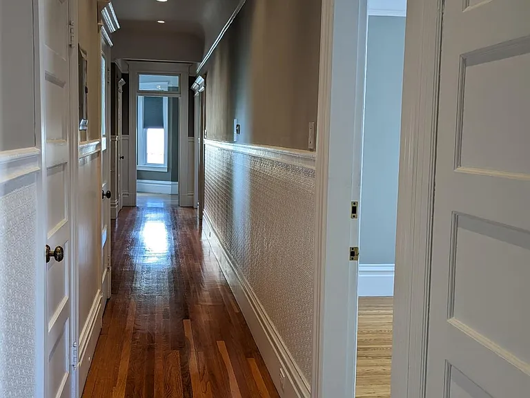 View of the hallway from the kitchen