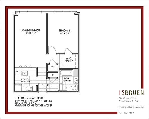 Floor plan One Bed - One bath