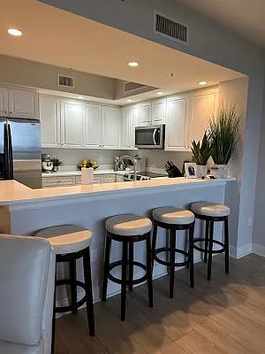 Kitchen well equipped with stainless Whirlpool appliances