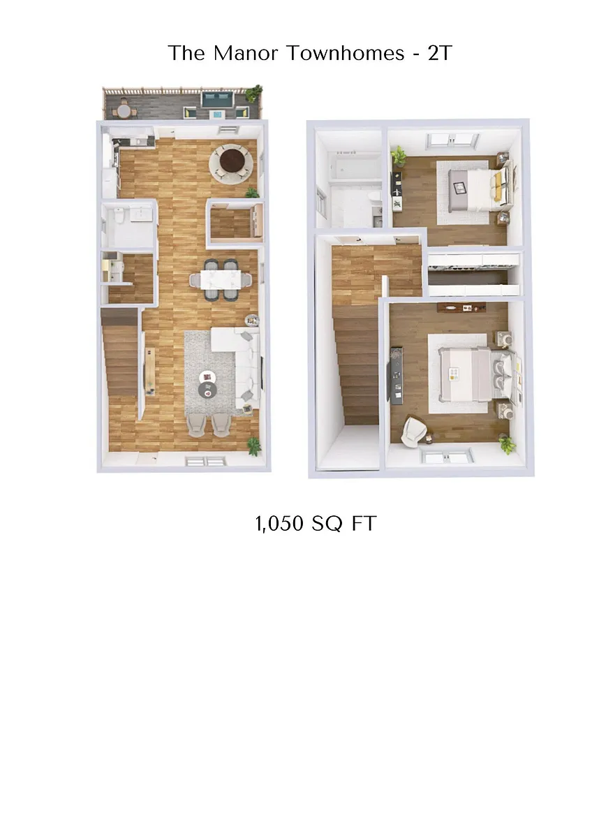 Floor plan 2 Bed 1.5 Bath Townhome