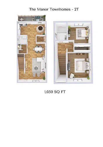 Floor plan 2 Bed 1.5 Bath Townhome
