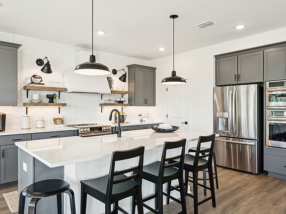 Kitchen with wall oven