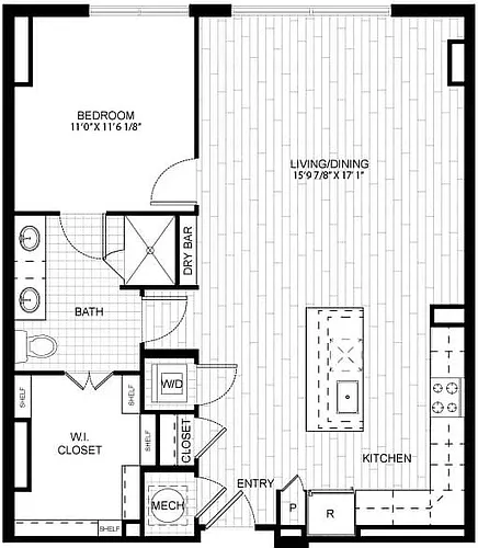 Floor plan 1 Bed/1 Bath-T_A04