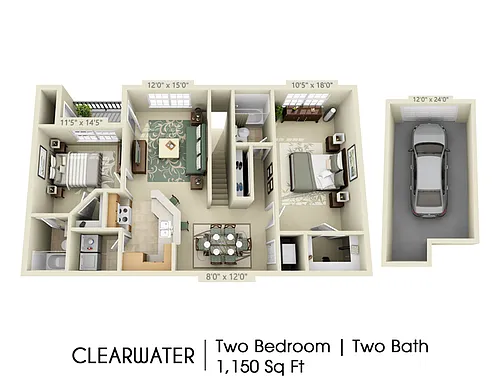 Floor plan Clearwater with Garage