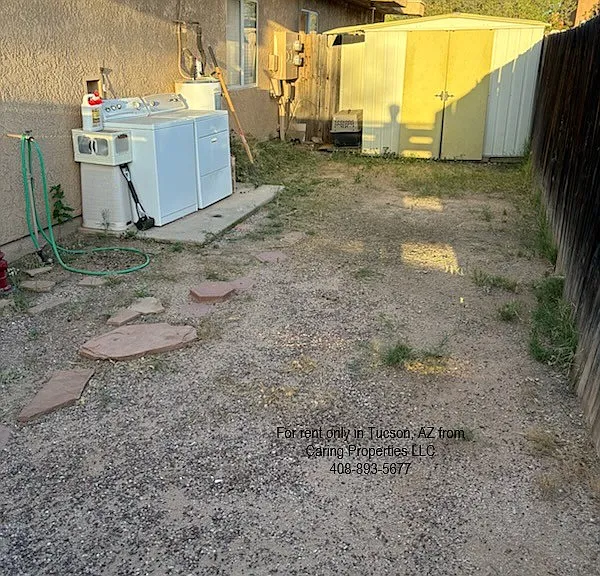 Backyard, washer and dryer location