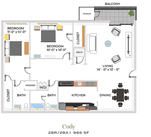 Floor plan 2BR/2BA