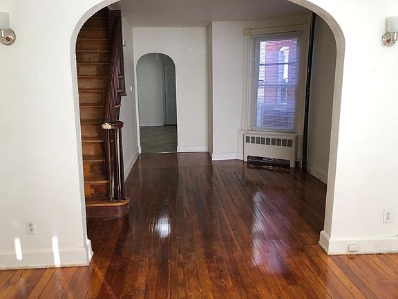 view from living room into dining room