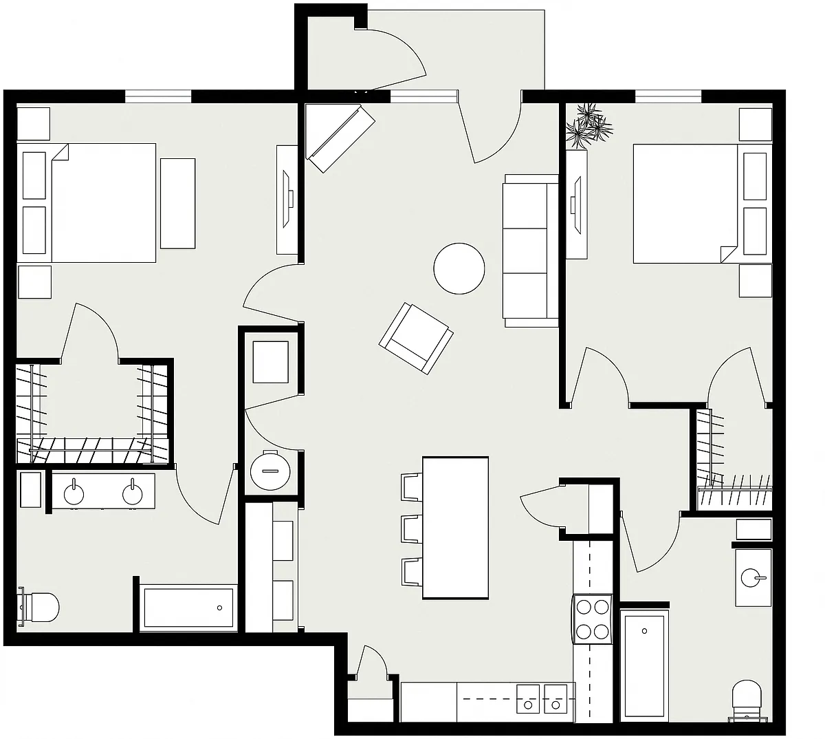 Floor plan 2 Bed 2 Bath