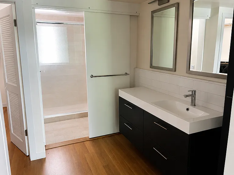 Primary bathroom with walk-in closet