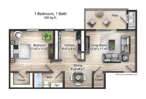 Floor plan One Bedroom