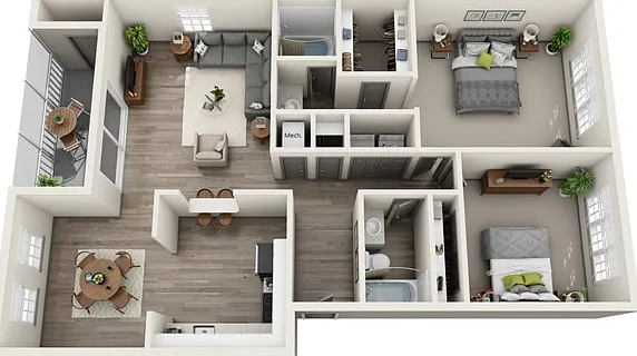 Two Bedroom Two Bath Floor Plan Two Bedroom Two Bath Floor Plan