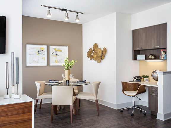 Built-in desk with USB outlet at Talia Luxury Apartments in