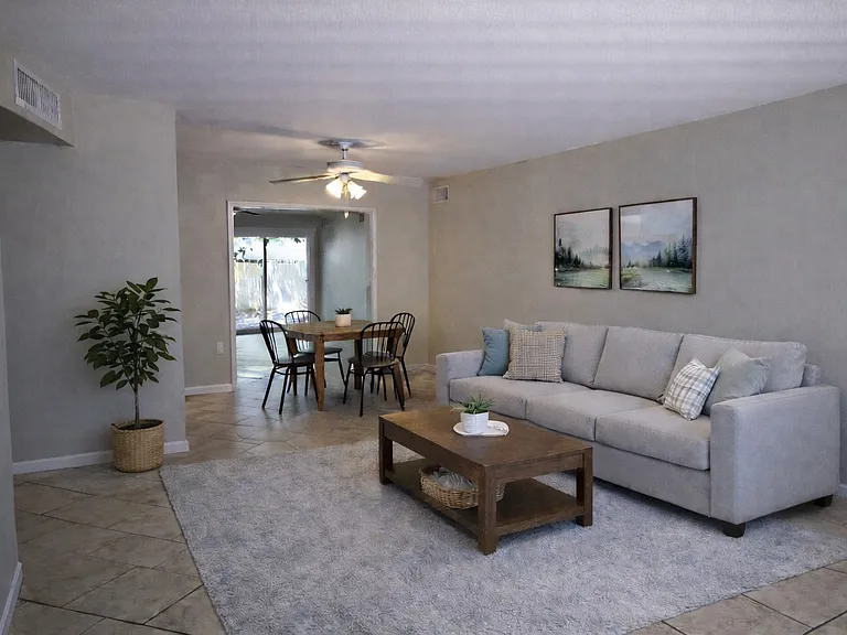 Living room looking to kitchen then Great room