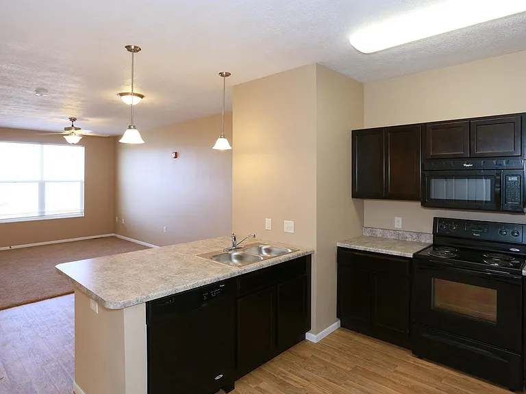 One Bedroom Kitchen and Living areas