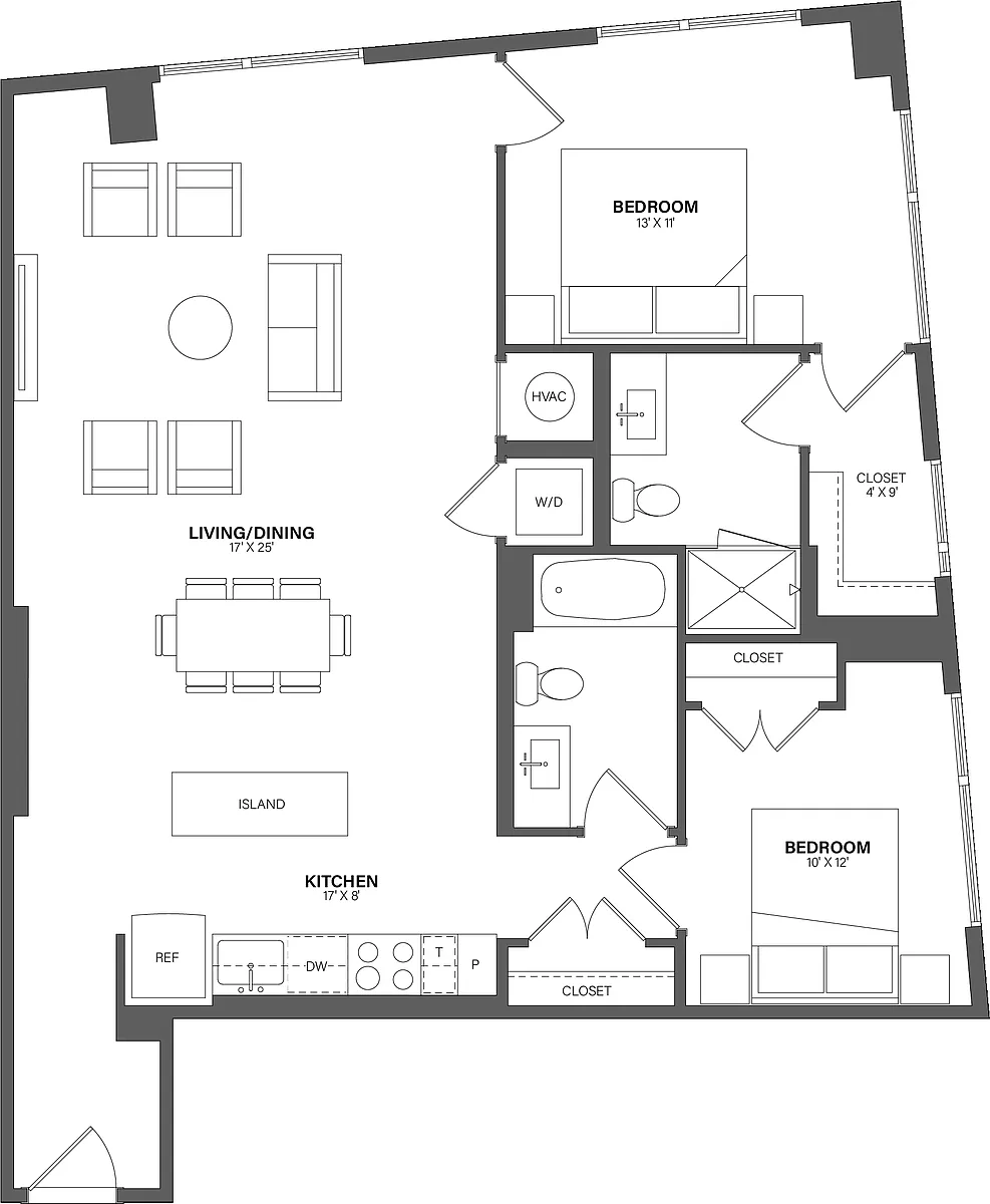 Floor plan 2 Bed/2 Bath-B10