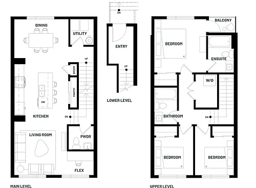 Floor plan 3 bed + Flex