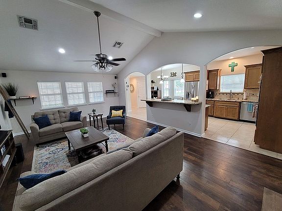 Kitchen open to living room.