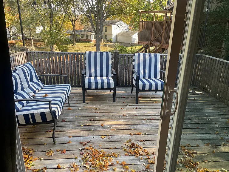 Deck (View from Kitchen). Furniture included.
