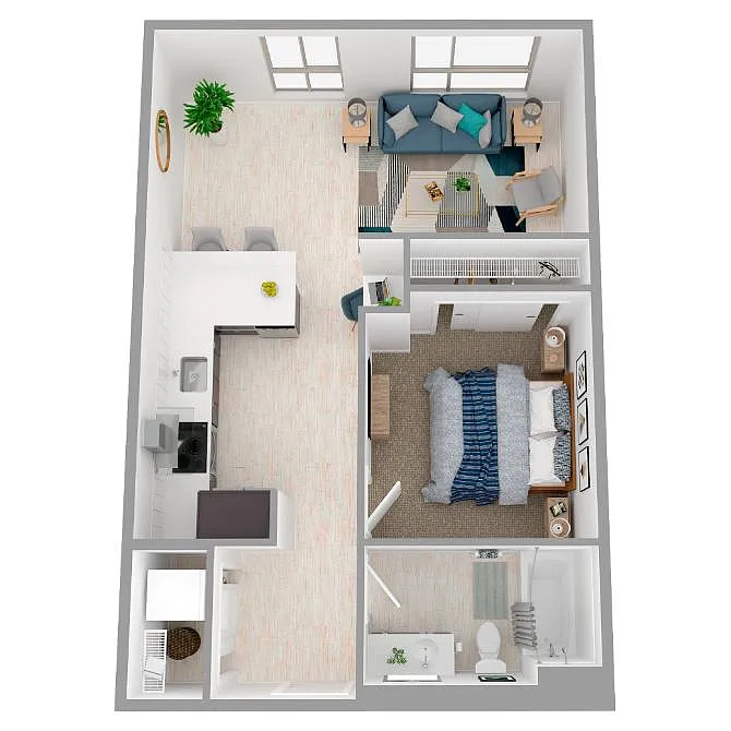 Floor plan 1 Bed/1 Bath Urban-a40.1
