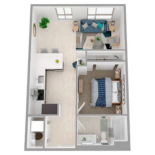 Floor plan 1 Bed/1 Bath Urban-a57.1
