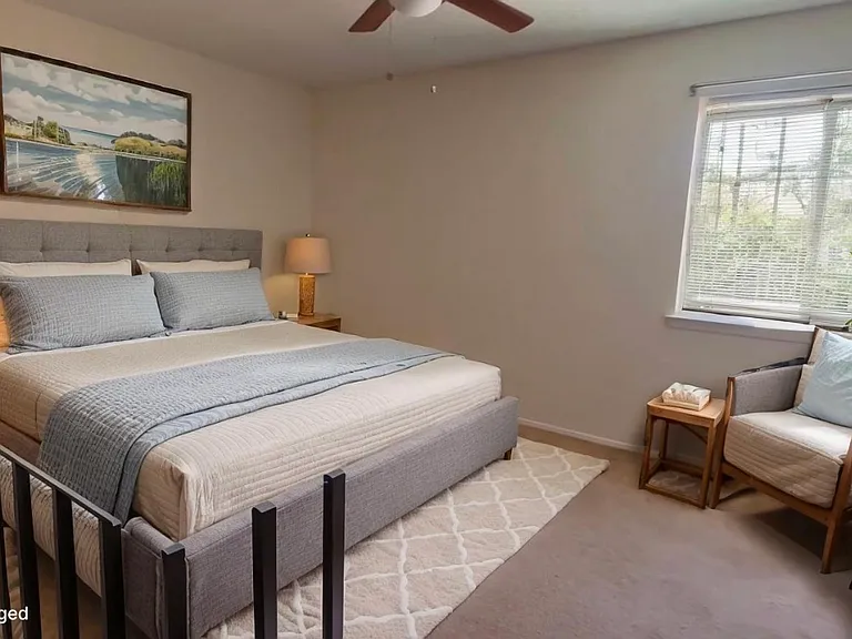 Staged bedroom.