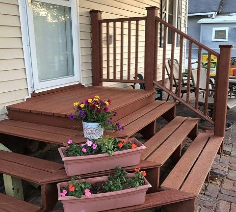 back stair and brick porch