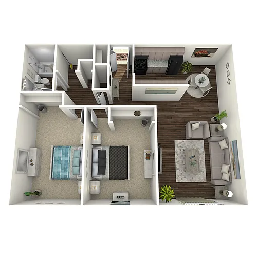 Floor plan 2BD, 1BTH