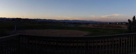 Panoramic view of sunset from house and back deck
