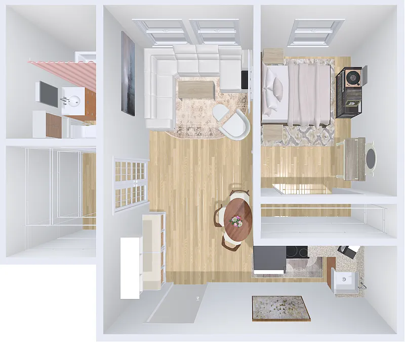 Floor plan 1bd/1b 7