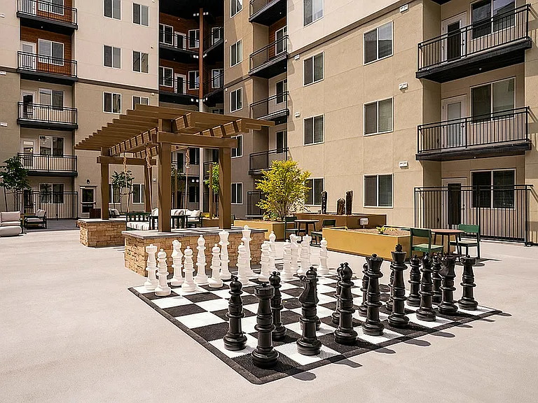 Zen Garden Courtyard at Current Apartments