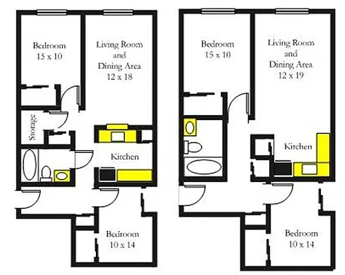 Floor plan 2BR Units