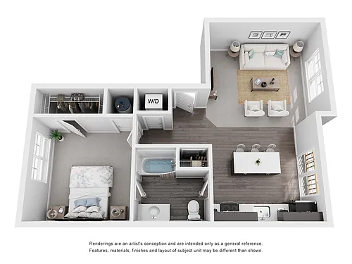 Floor plan One bedroom, One Bath