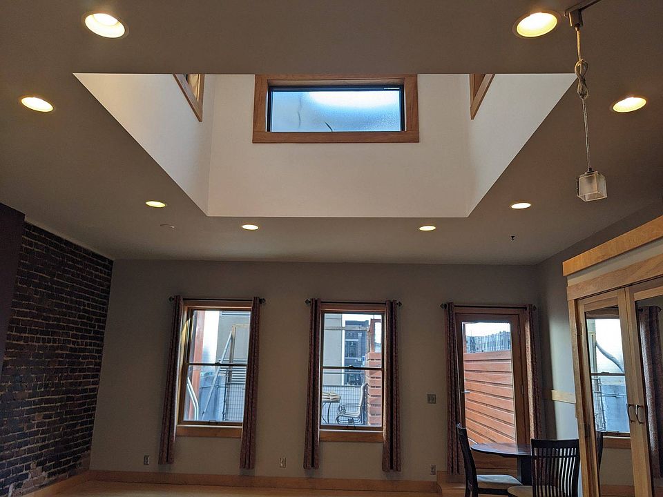 South facing windows and patio door.