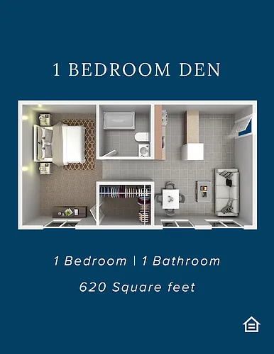 Floor plan 1 Bedroom 1 Bathroom