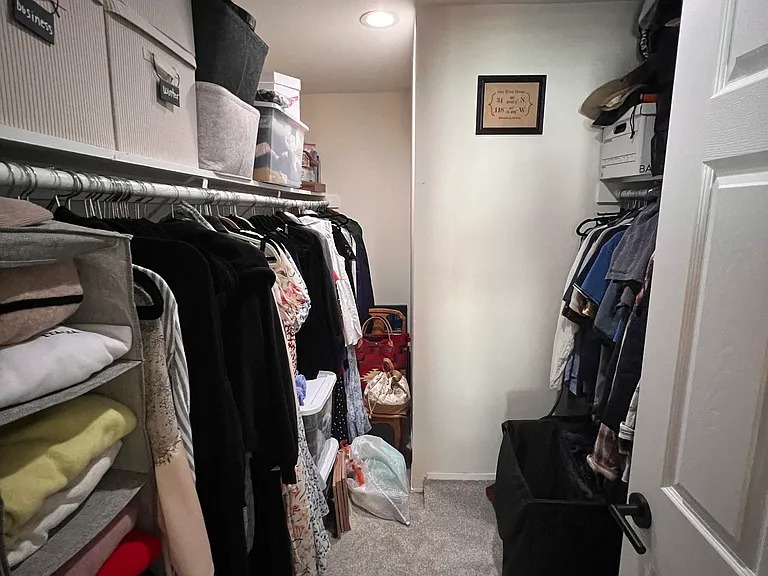 Master bedroom walk in closet