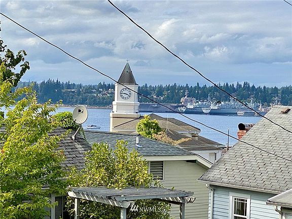The clock tower and the shipyard.