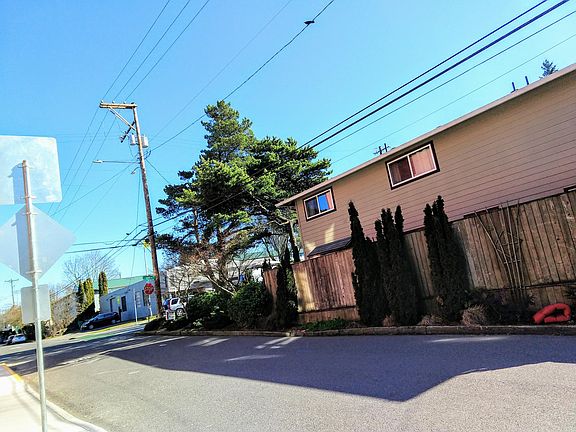 North side of building. The unit is located on the northeast corner of the building.